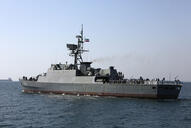 Iranian navy ship in Strait of Hormuz